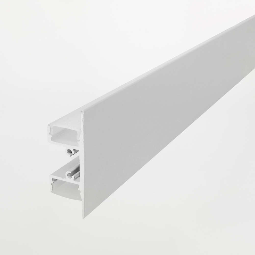 Profilo in Alluminio Bianco · Bi-Emissione · 2m · Sezione 17,7x32mm · Con 2  diffusori satinati - Profili in alluminio per Strisce LED - Illuminazione