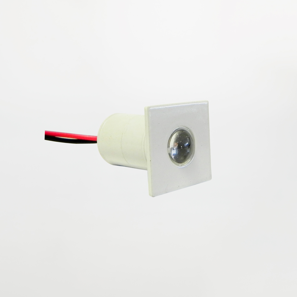 Mini faretto LED da incasso · Corpo Verniciato Bianco · Quadrato