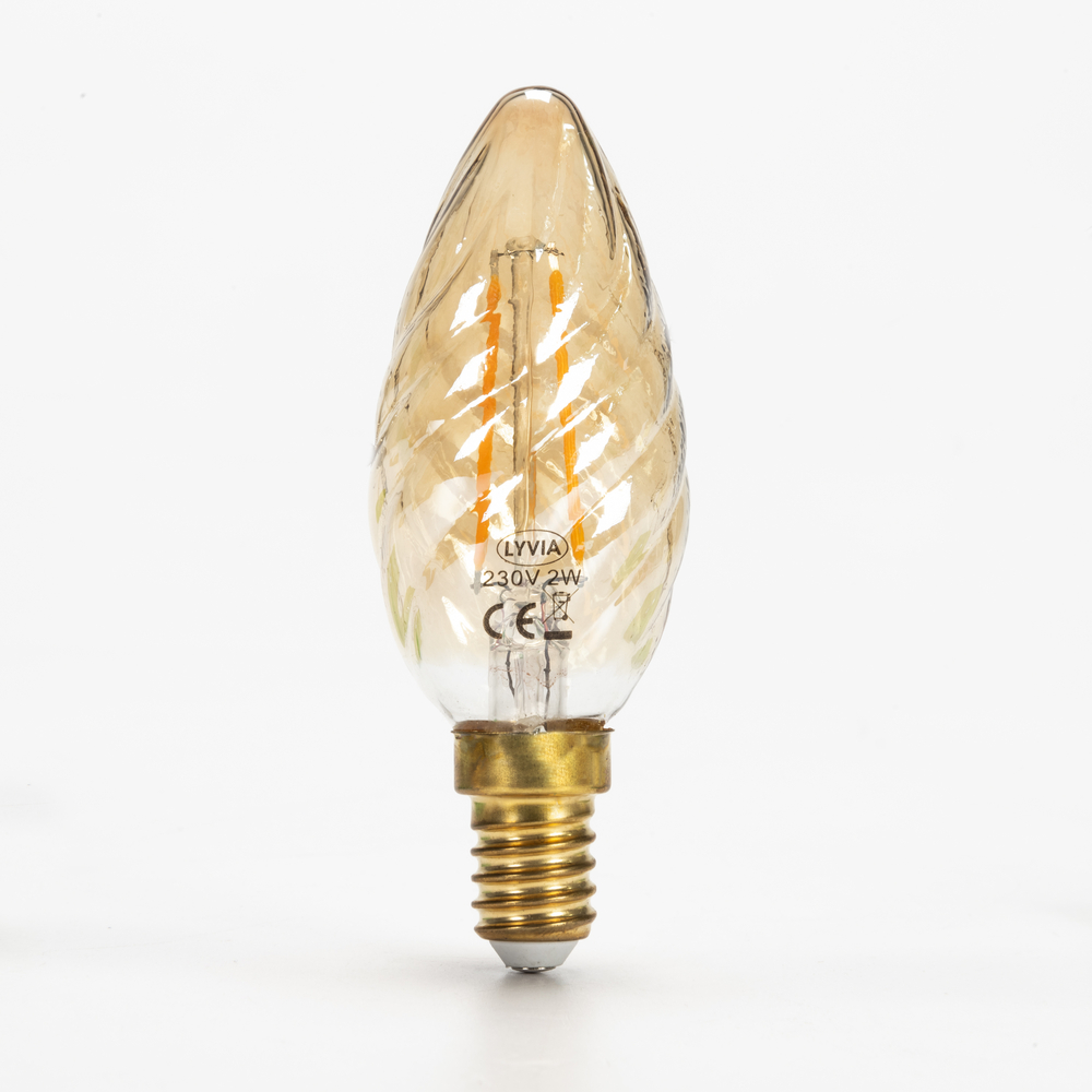 Lampadina LED filamento 2W · Effetto Vintage · E14 · Tortiglione · Bianco  Extra Caldo 2.200°K - Lampade led - Illuminazione