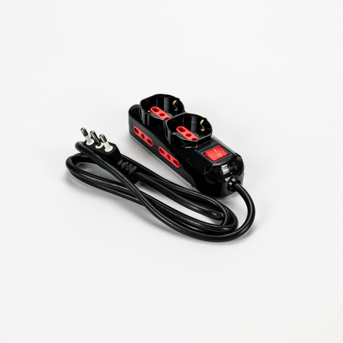 Multipresa Serie Premium · 6 Prese · Interruttore ON/OFF · Lunghezza Cavo 1,5m · Colore Nero