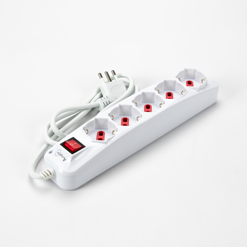 Multipresa Universale Serie Easy · 5 Prese Schuko · Interruttore ON/OFF