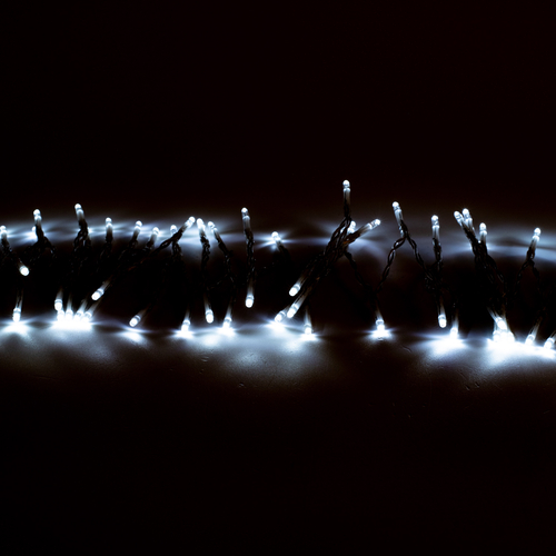 Luci Pazze LED · A Batteria · 100 LED Bianco Puro · Luci di Natale · Per Esterno · 8 Effetti Luce