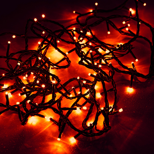 Luci di Natale · Luci Pazze LED · 80 LED Rossi · Per Esterno · Cavo Verde · 11 m