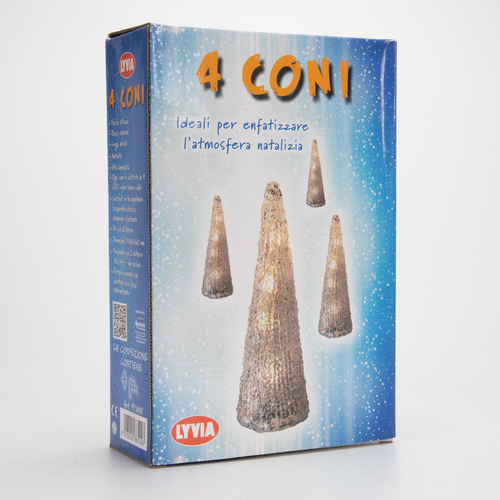 Cono Luminoso · In Tecnopolimero Trasparente · Bianco Caldo · Luce Fissa e Intermittente