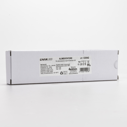 Alimentatore per Strisce LED · Stabilizzato · 12V · 200W · Per Uso Interno IP20