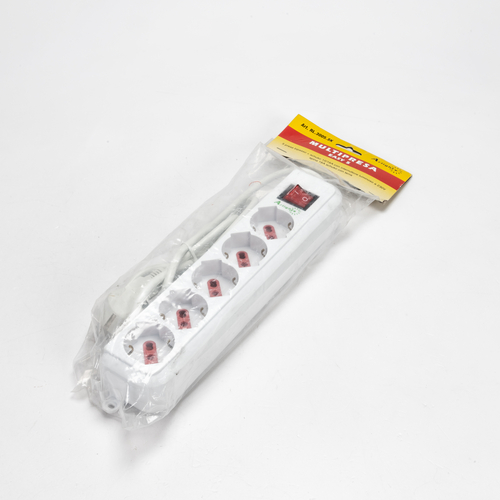 Multipresa Serie Easy · 5 Prese Schuko · Spina Schuko · Interruttore ON/OFF · Bianca