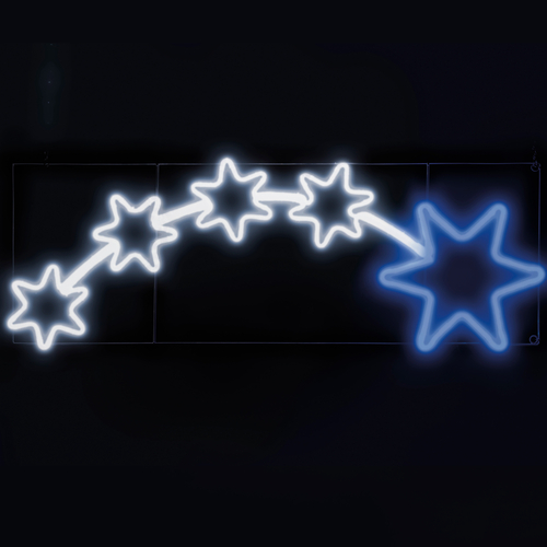 5 Stelle Luminose · Tubo LED IANUS Bifacciale · Bianco Puro e Blu · 152x54 cm