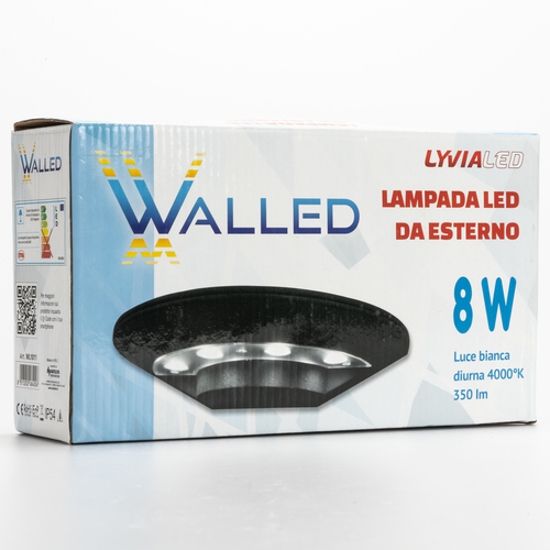 Applique LED 8W · Semicircolare · A Parete · Luce da Esterno · Bianco Diurno 4.000°K