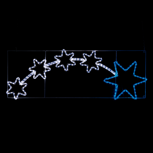 5 Stelle Luminose · Tubo SUPERLEDflex® · Bianco Puro e Blu · 152x54 cm