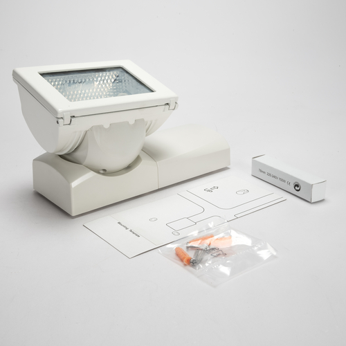 Faro Alogeno Orientabile · 150W · In Alluminio e Materiale Plastico · Bianco · Uso Esterno