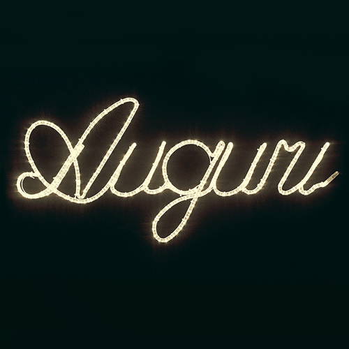 Scritta Luminosa Auguri · Tubo SUPERLEDflex® · Bianco Caldo · 137x60 cm