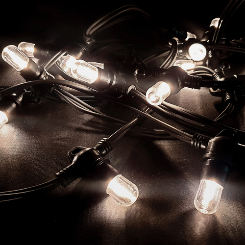 Cordoniera LED prolungabile · 20 LED Bianco Puro · Luci di Natale · 6,5 metri · Attacco E14