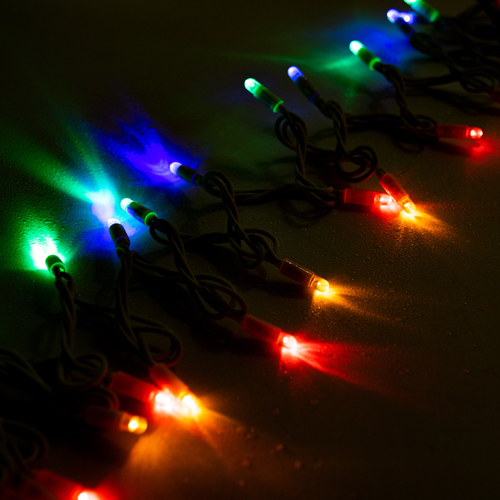 Luci di Natale · Stringa Luminosa 40 LED · Per Esterno · Multicolor · Cavo Bianco · Waterproof