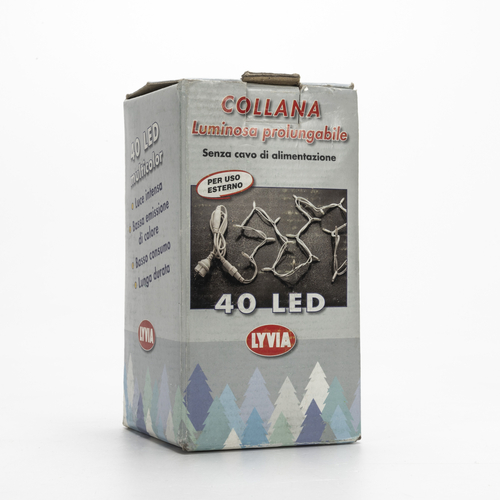 Luci di Natale · Stringa Luminosa 40 LED · Per Esterno · Multicolor · Cavo Bianco · Waterproof