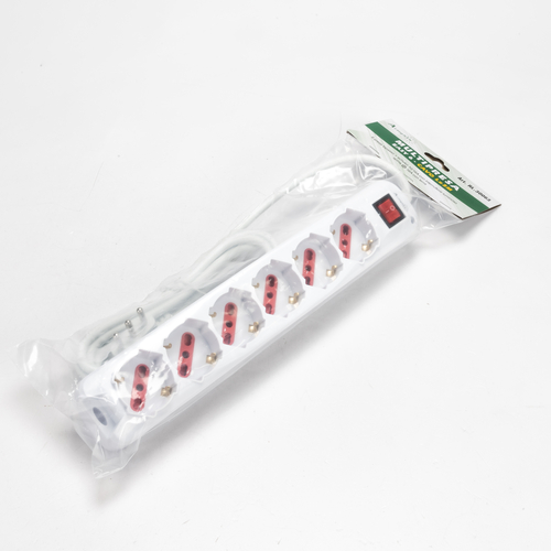 Multipresa Serie Easy · 6 Prese Schuko · Cavo Alimentazione 3 metri · Bianca