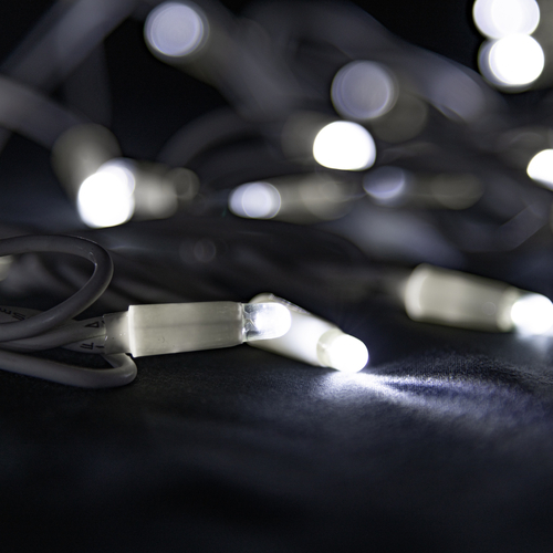 Luci di Natale · Stringa Luminosa 120 LED · Bianco Freddo · Cavo Bianco · L = 12 metri