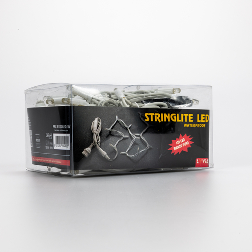 Luci di Natale · Stringa Luminosa 120 LED · Bianco Freddo · Cavo Bianco · L = 12 metri