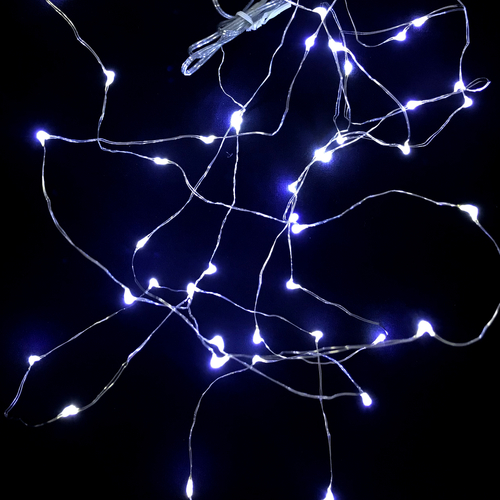 Luci Pazze LED · A Batteria · 48 LED Bianco Puro · Luci di Natale · Per Interno · 8 Effetti Luce