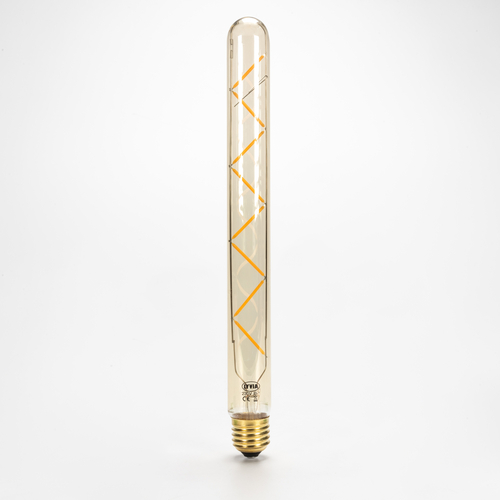 Lampadina LED filamento 8W · Effetto Vintage · E27 · Tubolare · Bianco Extra Caldo 2.200°K