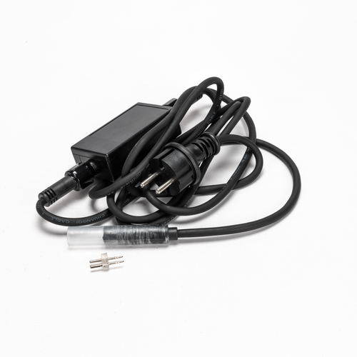 Cavo di Alimentazione in Gomma · Con Diodo 3A · Per Tubo LED Luminoso Ø 12 mm