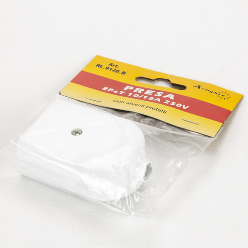 Presa mobile bipasso · 10/16A · 2P+T · In Policarbonato · Colore Bianco