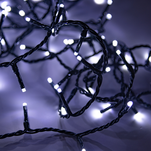 Luci di Natale · Stringa Luminosa 180 LED · Bianco Freddo · Cavo Verde