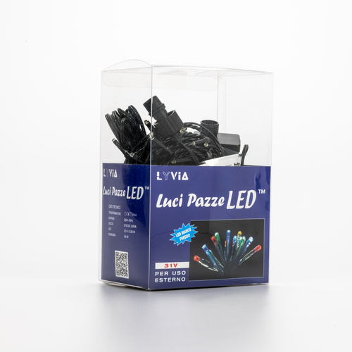 Luci di Natale · Stringa Luminosa 180 LED · Bianco Freddo · Cavo Verde