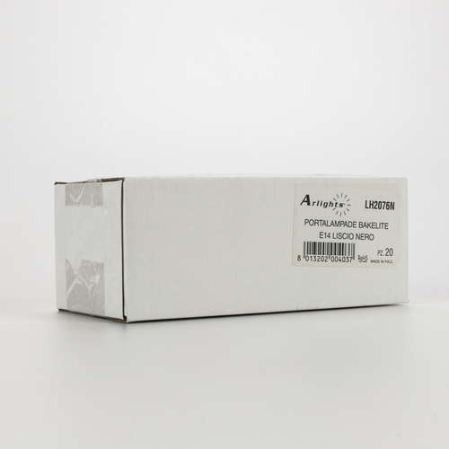 Portalampada Nero in Bakelite · Attacco E14 · Liscio