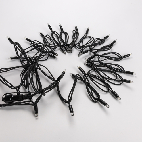 Stringa Luminosa LED · Stagna · 120 LED · IP44 · Per Esterno · Luce Bianco Caldo · Cavo Nero