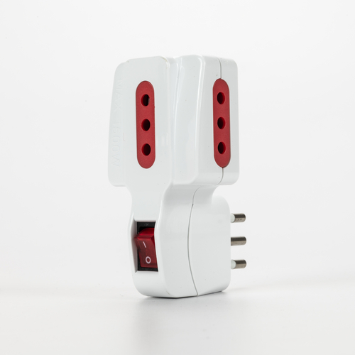 Multipresa 3 Prese 10 A · Salvaspazio ·  Interruttore ON/OFF