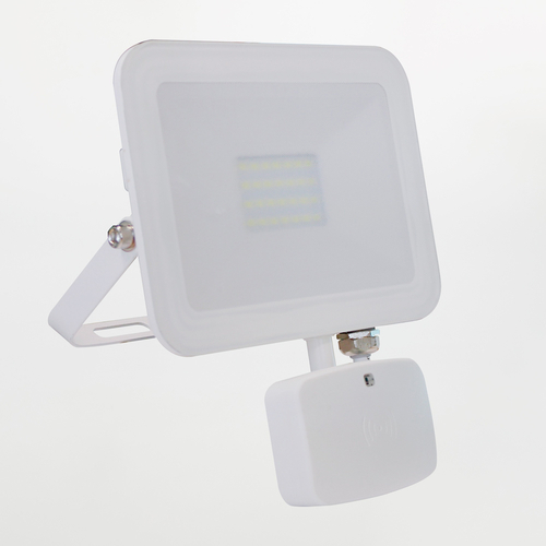 Proiettore LED 30W · Con Sensore di Presenza · Ultra Sottile · Luce Bianca Calda