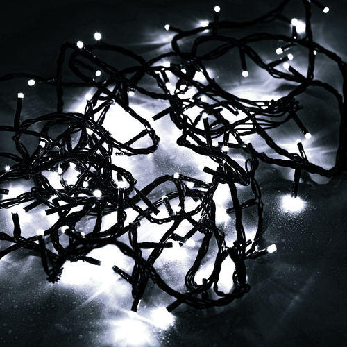 Luci di Natale · Luci Pazze LED · 80 LED Bianchi · Per Esterno e Interno · Cavo Verde · 11 m