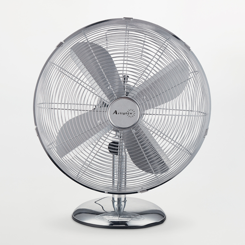 Ventilatore da tavolo · 50W . In acciao cromato · Motore in lega d'alluminio