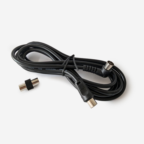 Prolunga Antenna TV e Apparecchi audio/video · Lunghezza 2m · Presa a squadra 90° · Colore Nero