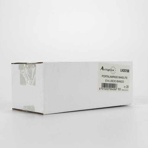 Portalampada Bianco in Bakelite · Attacco E14 · Liscio