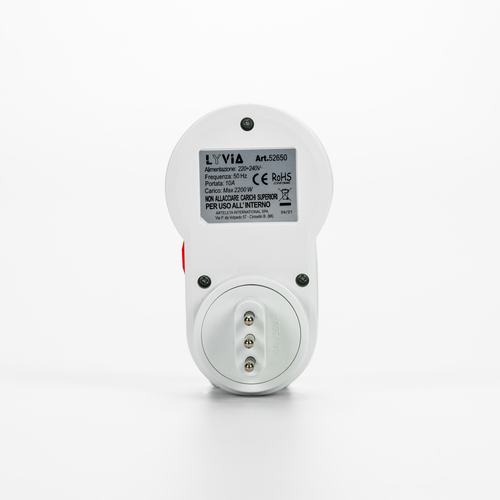 Presa programmabile analogica · Presa/Spina italiana 10A · Carico Max. 2200W