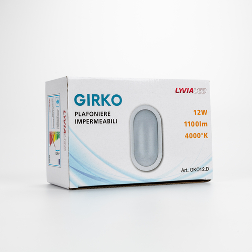 Plafoniera LED 12W · Impermeabile IP54 · Luce da Esterno · Ovale · Con Cambio Tonalità