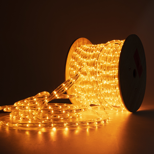 Tubo LED Luminoso 30 LED/m · SUPERLEDflex® · Per Esterno · Ø 12 mm · Giallo · Bobina 50 m
