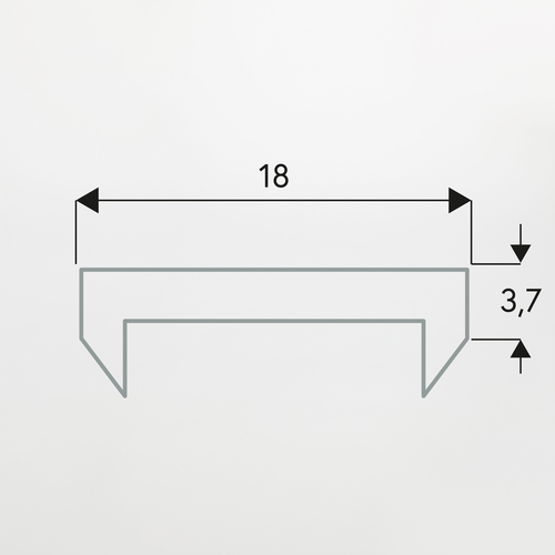 Diffusore in Policarbonato Opale · Per Profilo in Alluminio PA.233 · L = 2 metri