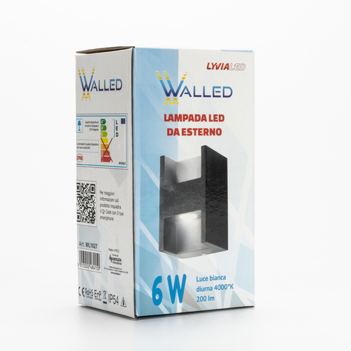 Applique LED 6W · Rettangolare · A Parete · Luce da Esterno · Bianco Diurno 4.000°K