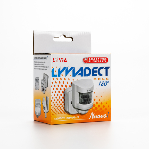 Lyviadect Relè · Rilevatore di Presenza · Facile Installazione · Ampio Angolo 180° · Regolabile