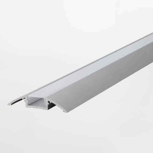 Profilo in Alluminio · Da Pavimento/Parete · 2m · Sezione 50x9,6mm · Con diffusore satinato