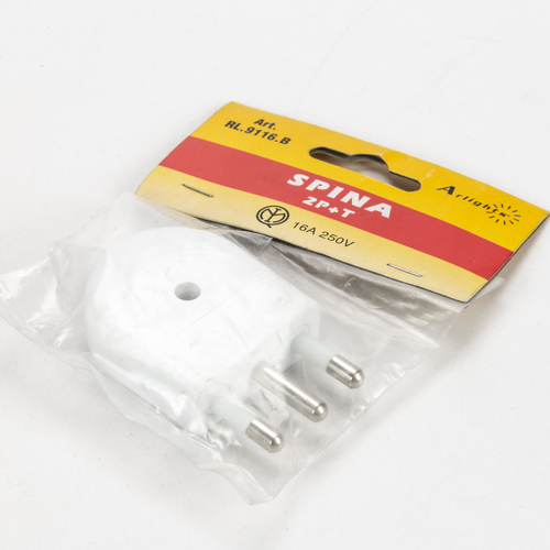 Spina mobile · 16A · 2P+T · In Policarbonato · Colore Bianco