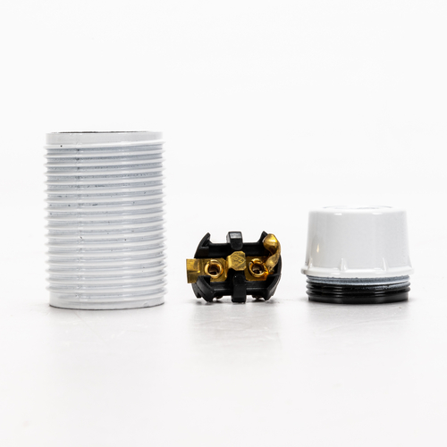 Portalampada Bianco in Bakelite · Attacco E14 · Filettato