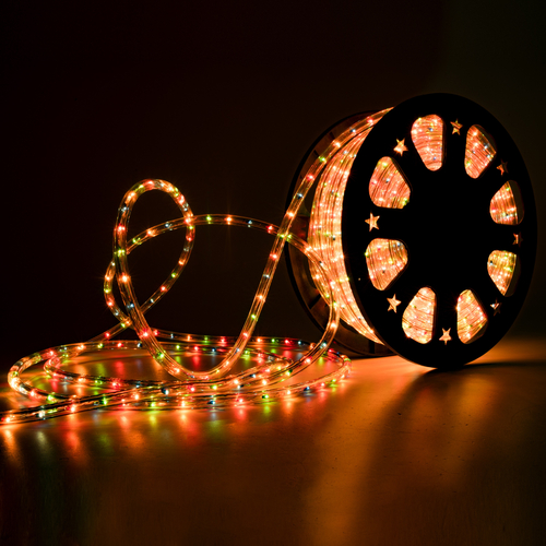 Tubo Luminoso SAMGJO Ø 13 mm 2 vie · Multicolor · Bobina da 44 metri · IP44 per Esterno