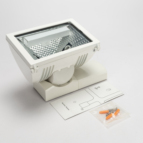 Faro Alogeno Orientabile · 500W · In Alluminio e Materiale Plastico · Bianco · Uso Esterno