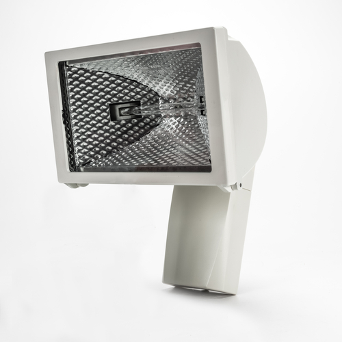 Faro Alogeno Orientabile · 500W · In Alluminio e Materiale Plastico · Bianco · Uso Esterno