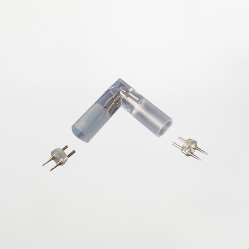 Connettore a L · Per Esterno IP44 · Per Tubo Luminoso Ø 12 mm 2 vie