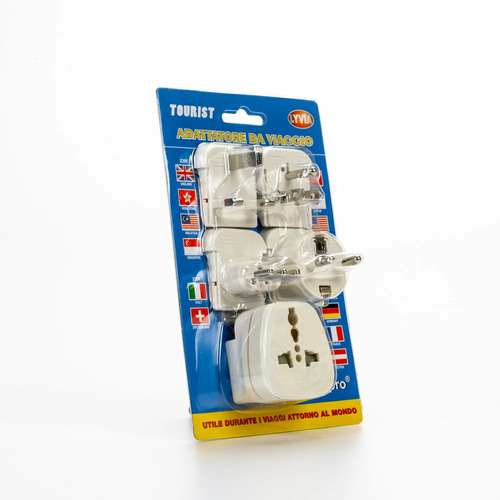 Set adattatori da viaggio · Bianco Ghiaccio · Multipresa Universale