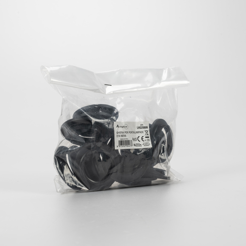 Ghiera nera per portalampade · Attacco E14